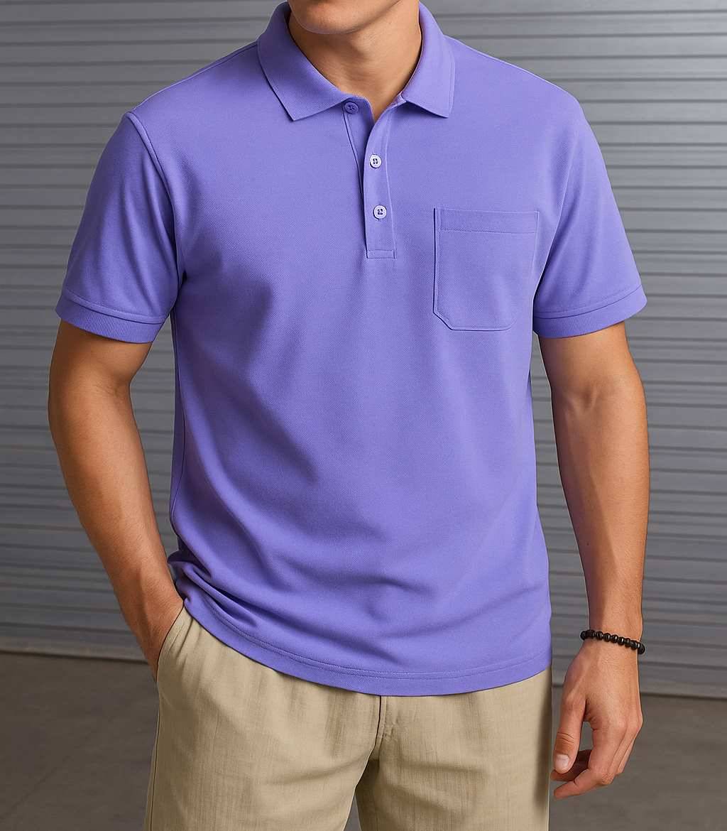 Scuba Men Cotton Blend Regular Fit Solid Polo T Shirt ( Purple )     			Scuba Men Cotton Blend Regular Fit Solid Polo T Shirt ( Purple )