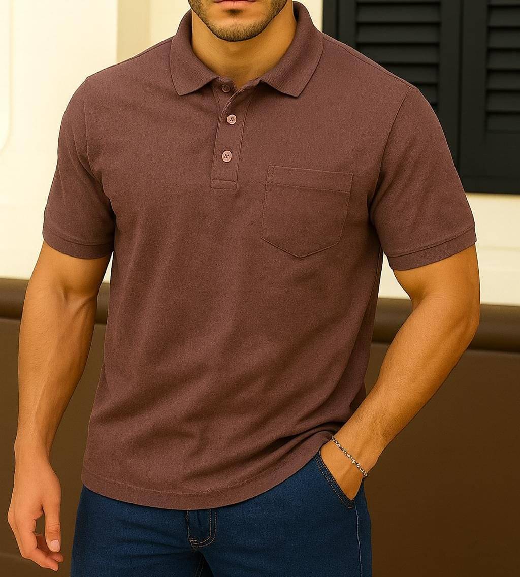 Scuba Men Cotton Blend Regular Fit Solid Polo T Shirt ( Brown ) Scuba Men Cotton Blend Regular Fit Solid Polo T Shirt ( Brown )