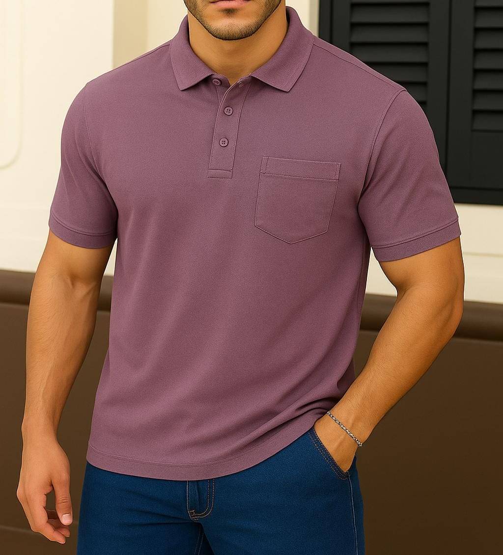Scuba Men Cotton Blend Regular Fit Solid Polo T Shirt ( Purple )     			Scuba Men Cotton Blend Regular Fit Solid Polo T Shirt ( Purple )