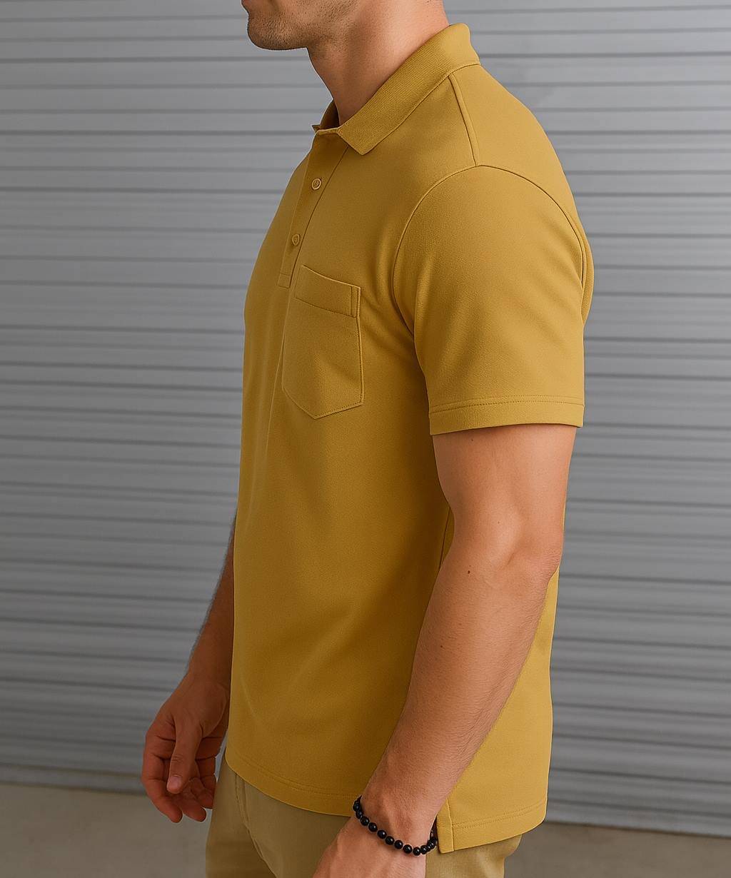 Scuba Men Cotton Blend Regular Fit Solid Polo T Shirt ( Mustard )     			Scuba Men Cotton Blend Regular Fit Solid Polo T Shirt ( Mustard )