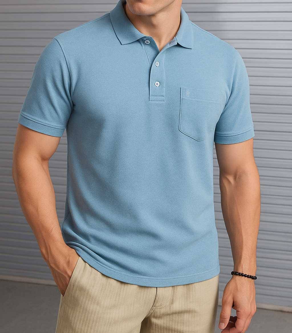 Scuba Men Cotton Blend Regular Fit Solid Polo T Shirt ( Light Blue )     			Scuba Men Cotton Blend Regular Fit Solid Polo T Shirt ( Light Blue )