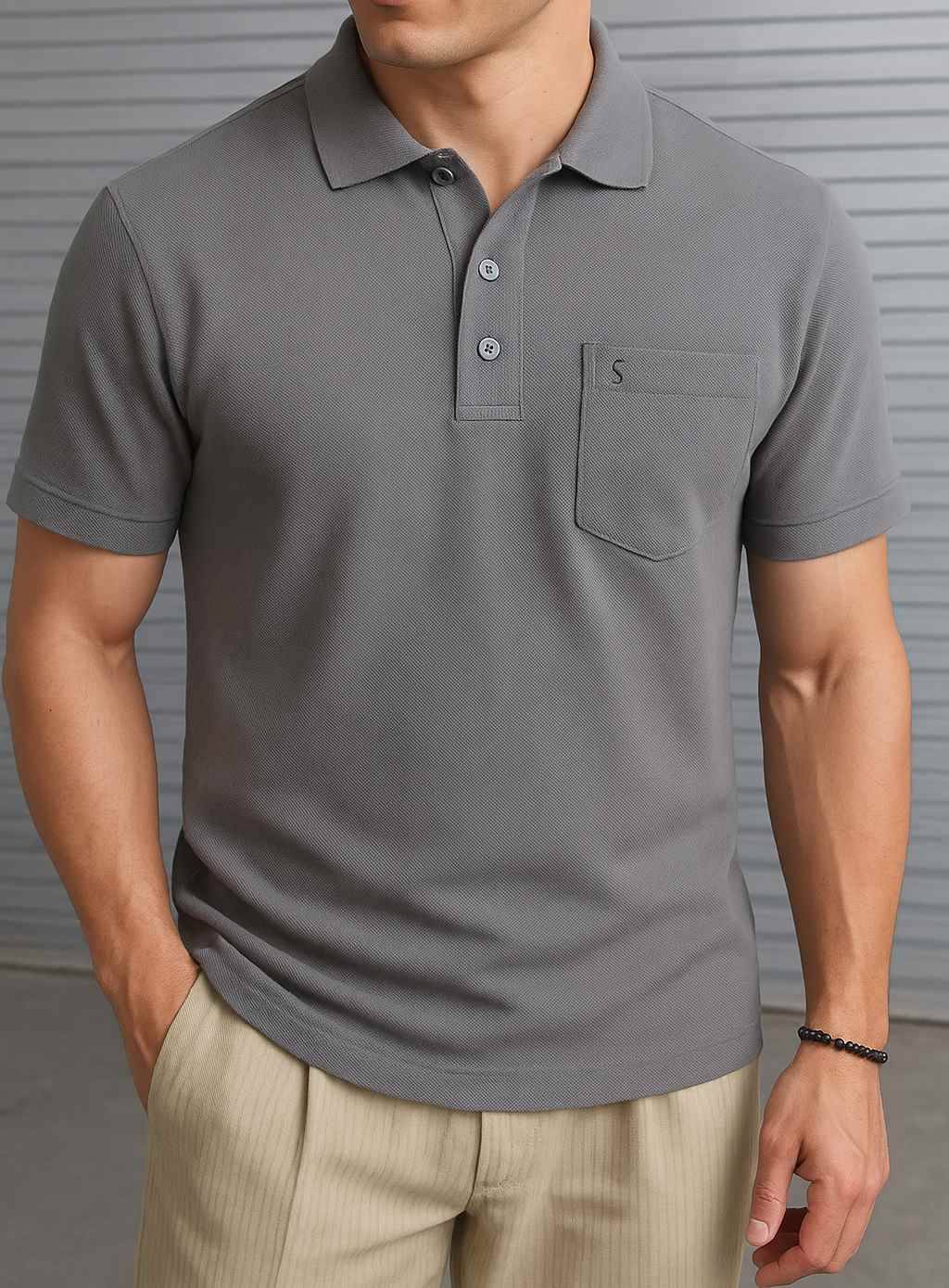 Scuba Men Cotton Blend Regular Fit Solid Polo T Shirt ( Grey )     			Scuba Men Cotton Blend Regular Fit Solid Polo T Shirt ( Grey )