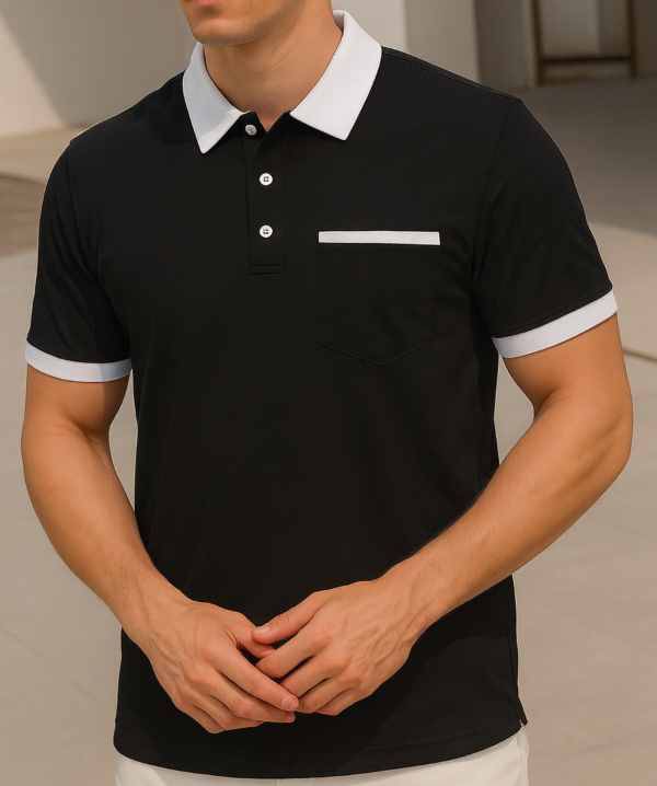     			Scuba Men Cotton Regular Fit Solid Polo T Shirt ( Black )