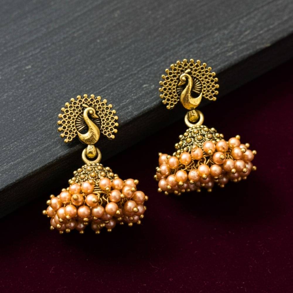     			Style Wind Gold Jhumki Earrings ( Pack of 1 )
