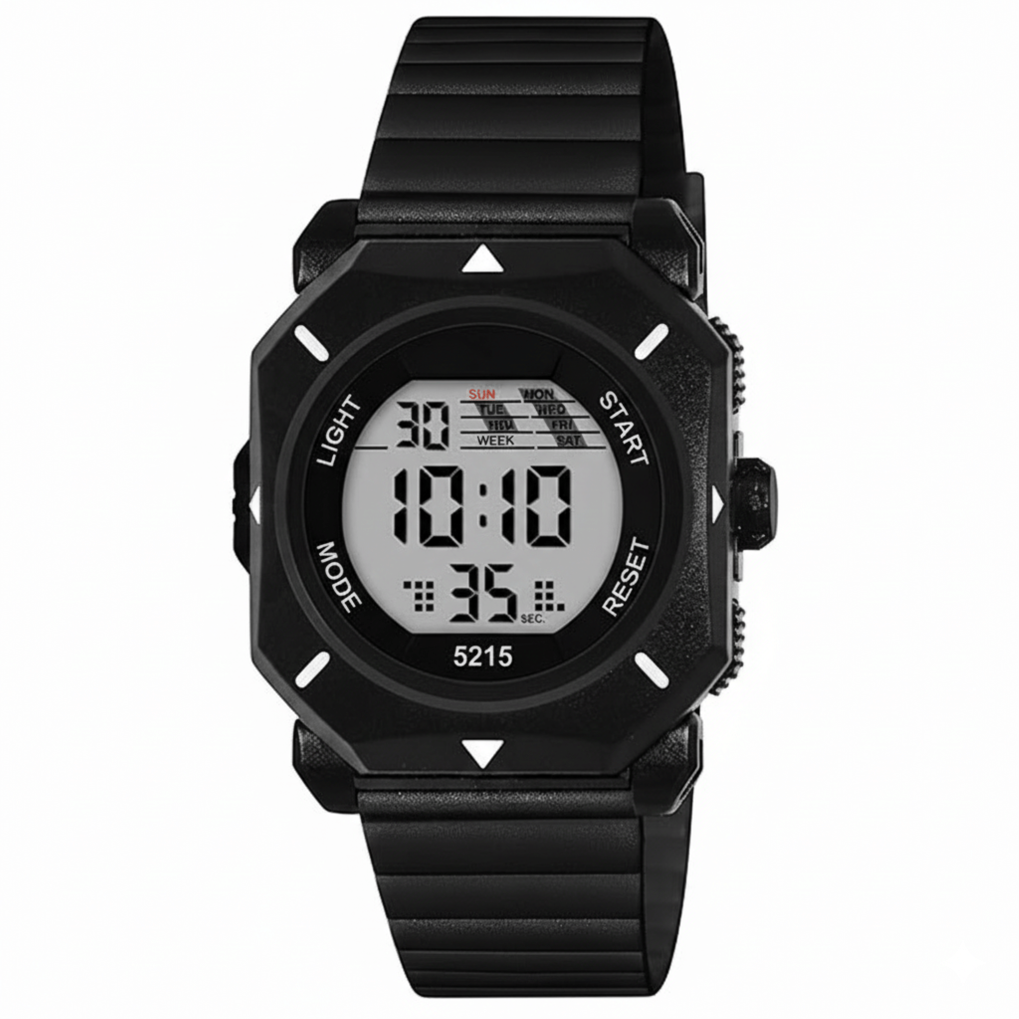     			Svats Black PU Digital Men's Watch