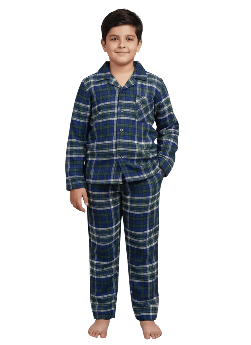 Under Fourteen Only Pack of 1 Boys 100% Cotton Nightsuit Set ( Blue )     			Under Fourteen Only Pack of 1 Boys 100% Cotton Nightsuit Set ( Blue )