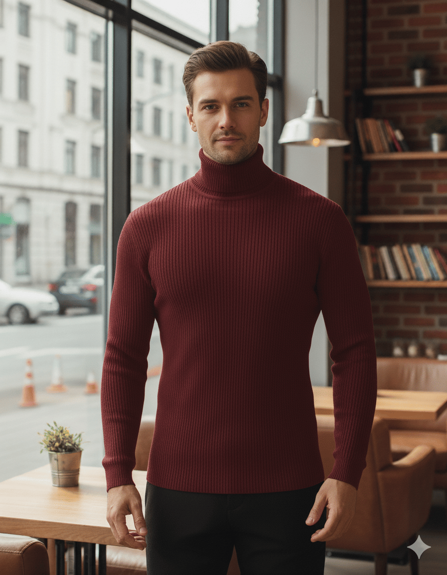 Urban Trees Woollen Blend High Neck Men's Full Sleeves Pullover Sweater - Maroon ( Pack of 1 )     			Urban Trees Woollen Blend High Neck Men's Full Sleeves Pullover Sweater - Maroon ( Pack of 1 )