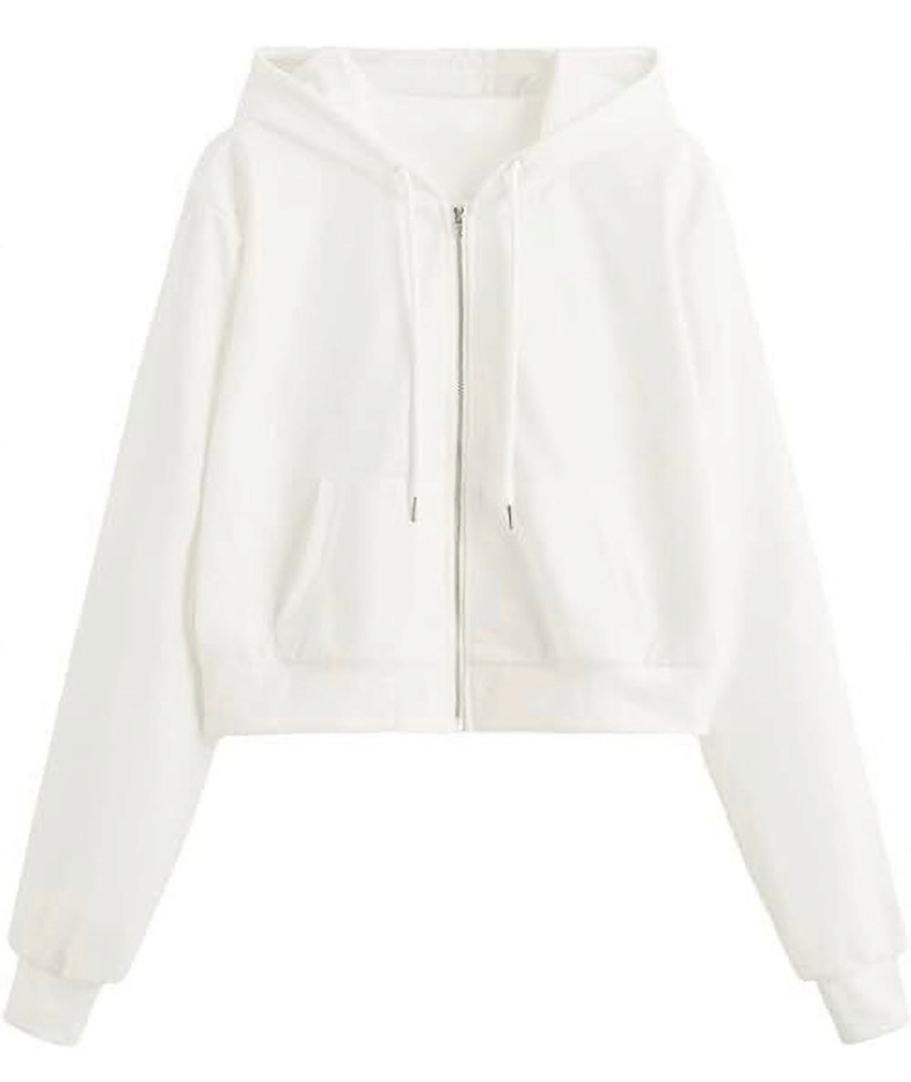     			VEAMOS Women Cotton Blend Hooded Sweatshirt For Light Winters ( White )