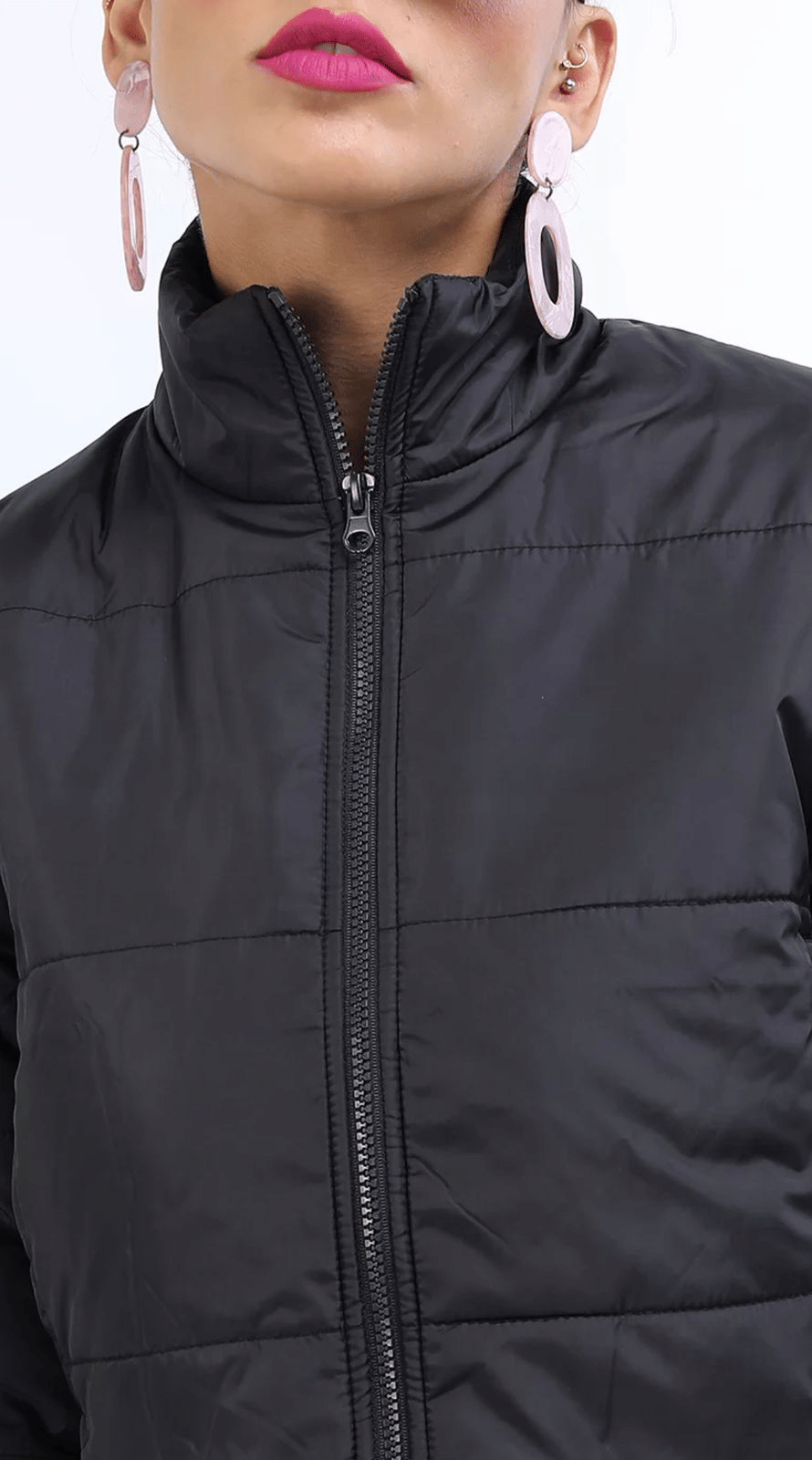     			VEAMOS Women High Neck Puffer Jacket ( Black )