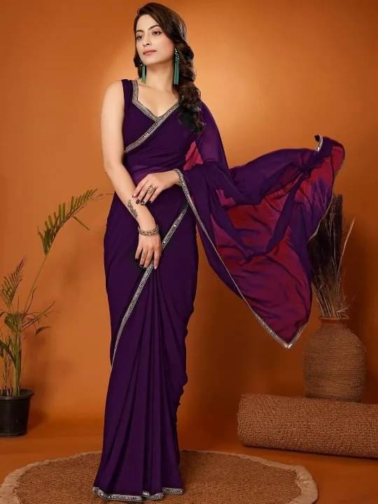 Vividvibe Georgette Self Design Banarasi saree With Unstitched Blouse Piece ( Wine )     			Vividvibe Georgette Self Design Banarasi saree With Unstitched Blouse Piece ( Wine )