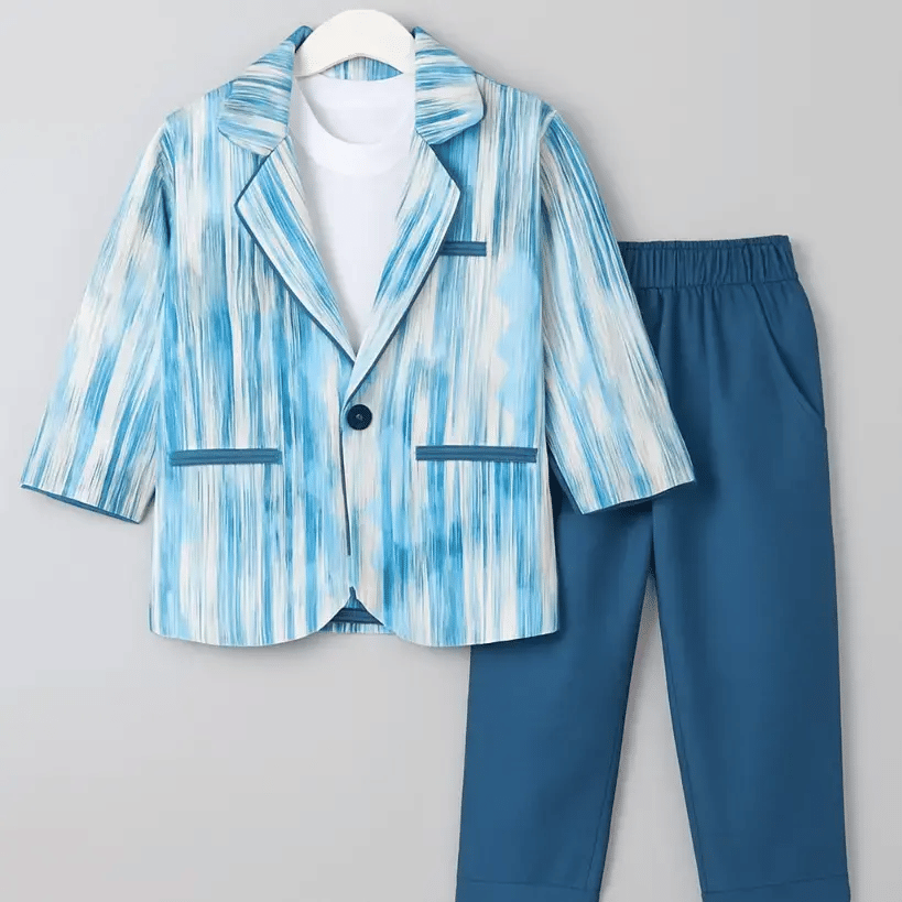 Wah Mayur Pack of 1 Boys Cotton Blend T-Shirt & Pants Set ( Light Blue )     			Wah Mayur Pack of 1 Boys Cotton Blend T-Shirt & Pants Set ( Light Blue )