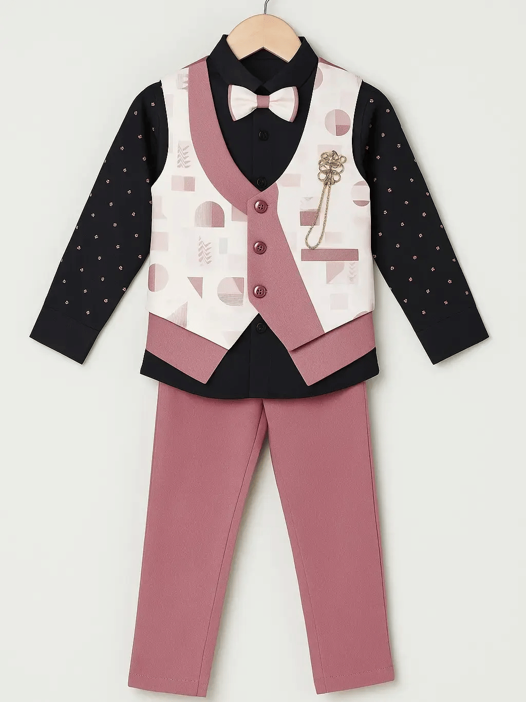     			Wah Mayur Pack of 1 Baby Boys Cotton Blend Shirt & Pants Set ( Pink )