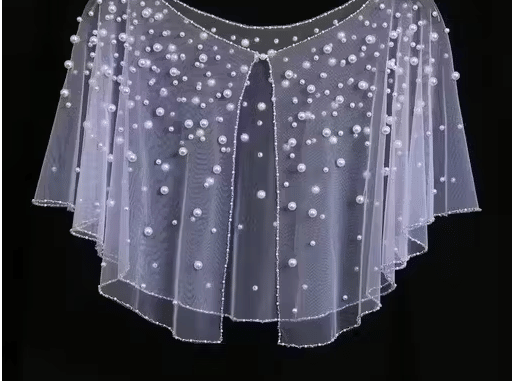 Zarinivas Women Net Embellished Crop Shrug ( White )     			Zarinivas Women Net Embellished Crop Shrug ( White )