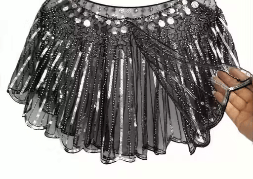 Zarinivas Women Net Embellished Crop Shrug ( Black )     			Zarinivas Women Net Embellished Crop Shrug ( Black )