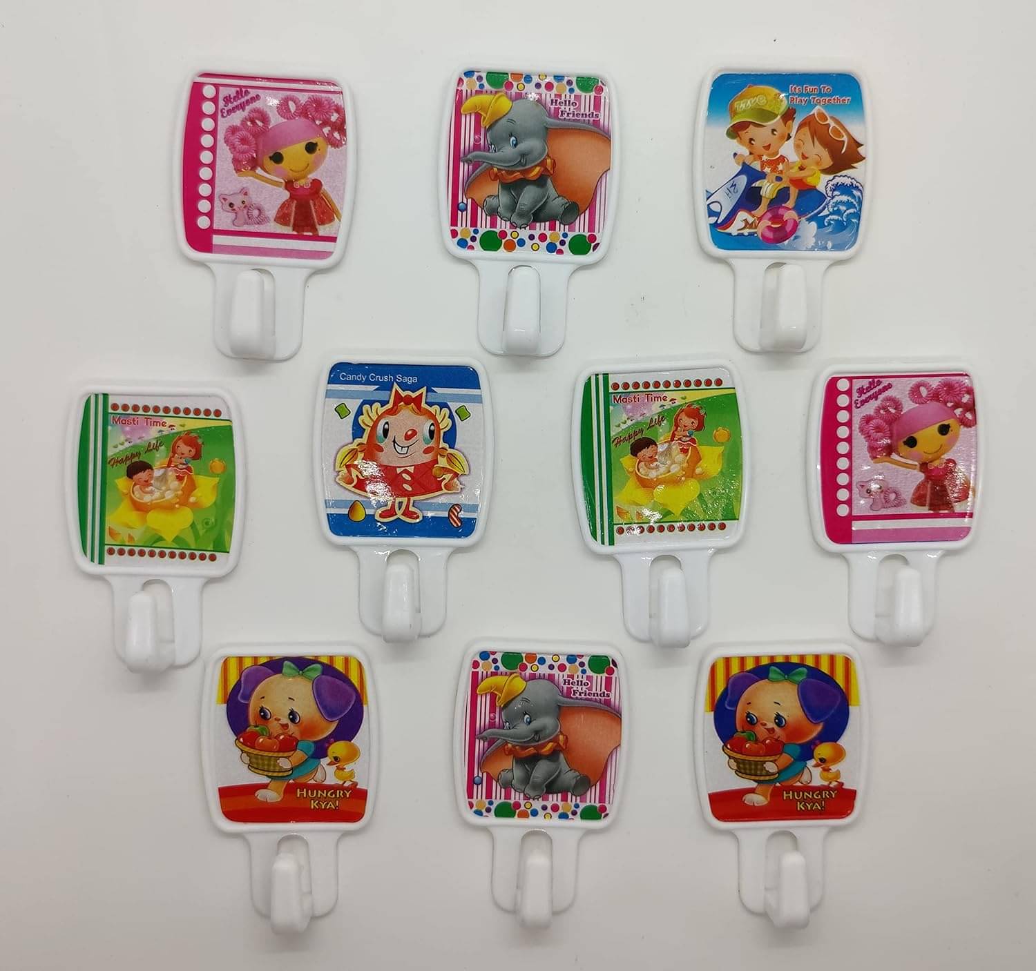 sunlife - Classic 10 Pcs Self Adhesive Hooks for Wall Hanging (Load Capacity up to 3Kg) (Pack of 10 Hooks)     			sunlife - Classic 10 Pcs Self Adhesive Hooks for Wall Hanging (Load Capacity up to 3Kg) (Pack of 10 Hooks)