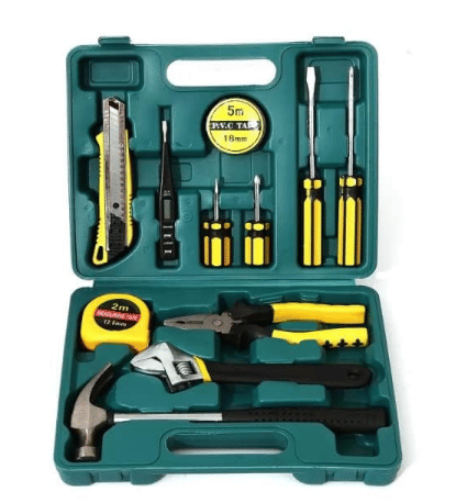    			12 in 1 Electrical Repair Home Hand Tool Kit Set With Screwdriver, Hammer, Measuring Tape, Wrenches & Pliers All Accessories Hardware Tool box