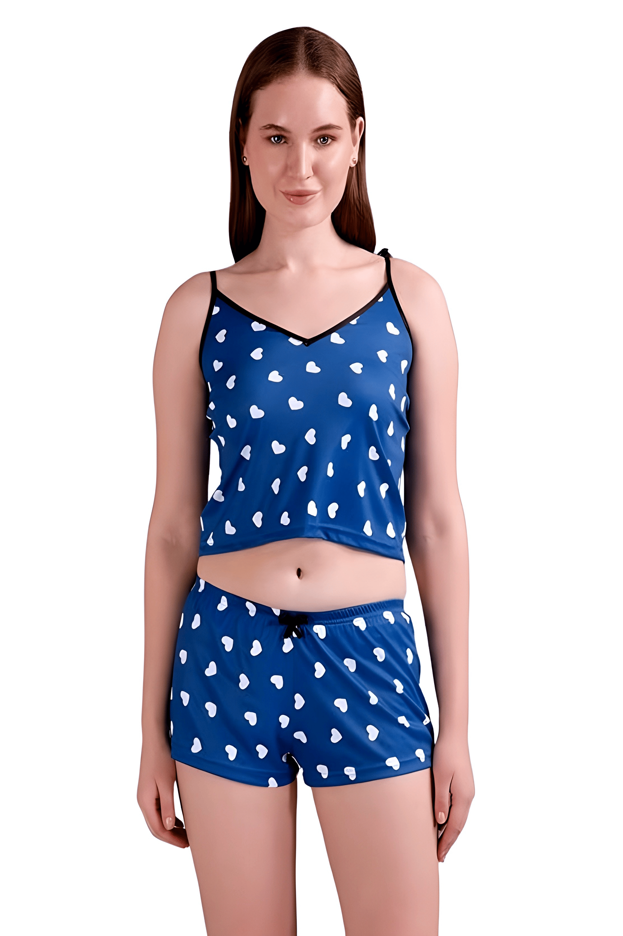     			ATIMUNA Polyester Printed Women Top with Shorts ( Black )