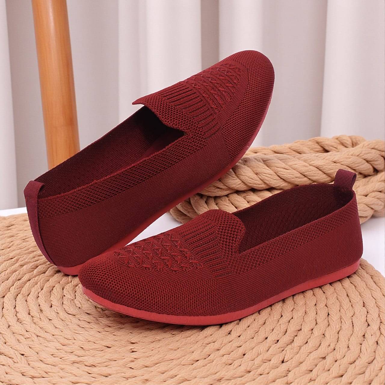 AXROW Maroon Women's Casual Ballerinas     			AXROW Maroon Women's Casual Ballerinas