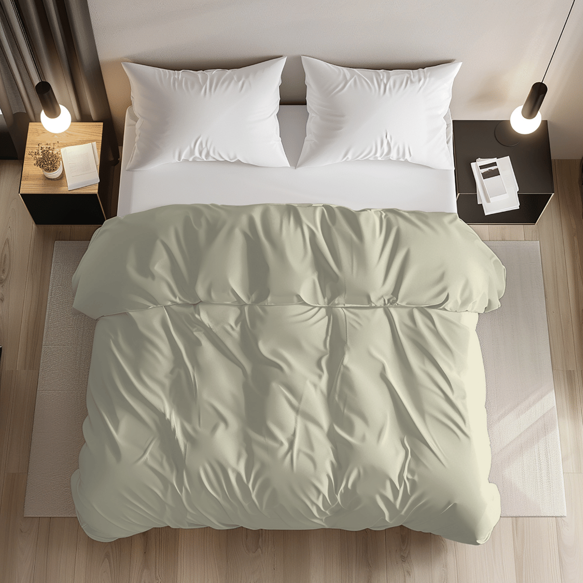     			Apala King Cotton Cream Plain Duvet Cover