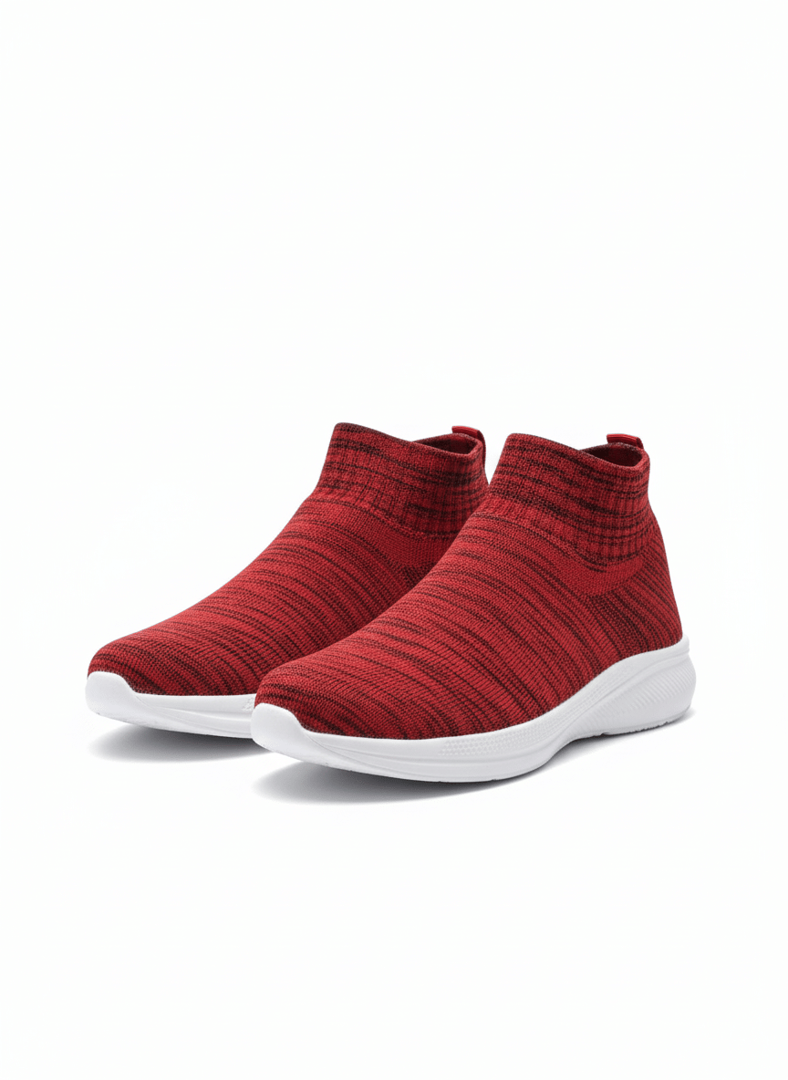 BIG HORSE Slip on casual sneakers Red Men's Slip-on Shoes     			BIG HORSE Slip on casual sneakers Red Men's Slip-on Shoes