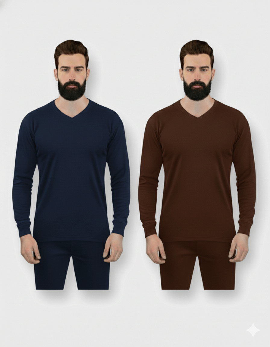 BOSS OSWAL Pack of 2 Woollen Thermal Tops For Men's ( Blue )     			BOSS OSWAL Pack of 2 Woollen Thermal Tops For Men's ( Blue )