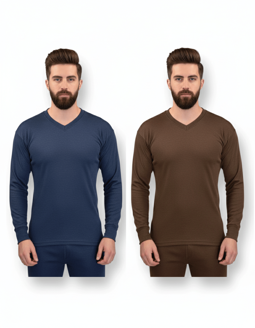     			BOSS OSWAL Pack of 2 Woollen Thermal Tops For Men's ( Brown )