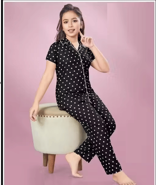     			Babylite Pack of 1 Girls Hosiery Nightsuit Set ( Black )