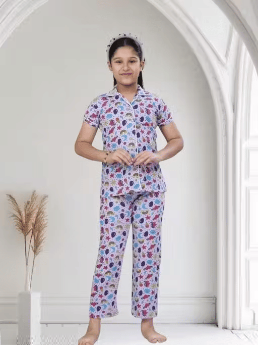     			Babylite Pack of 1 Girls Hosiery Nightsuit Set ( Purple )