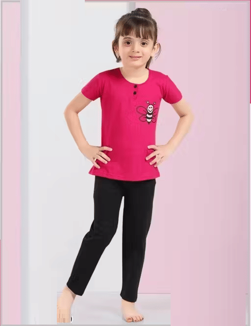     			Babylite Pack of 1 Girls Cotton Blend Nightsuit Set ( Pink )
