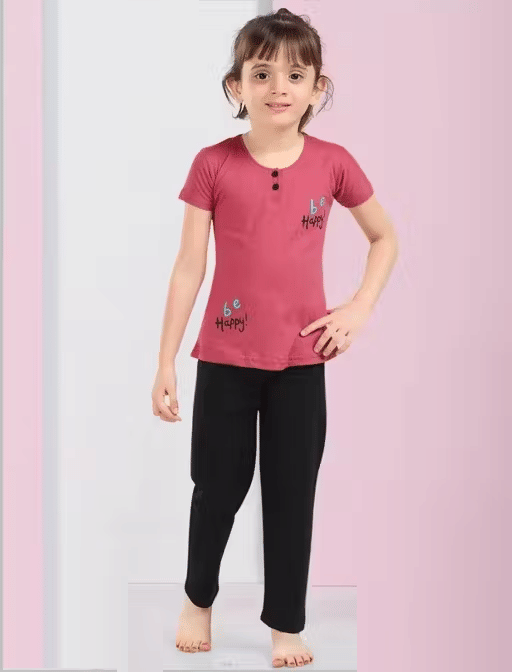     			Babylite Pack of 1 Girls Cotton Blend Nightsuit Set ( Peach )