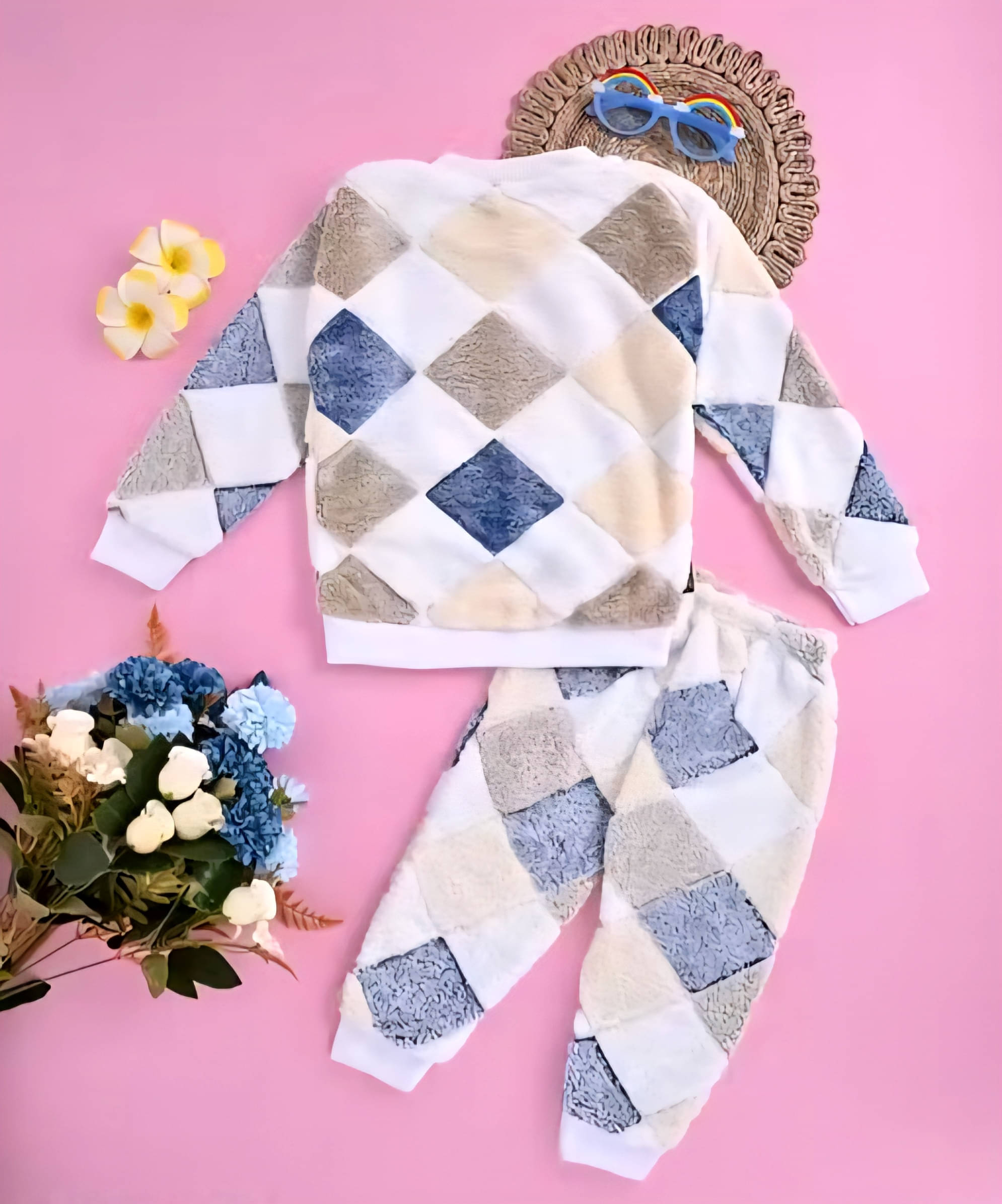 Banou Pack of 1 Unisex for Baby Woollen Sweatshirt & Jogger Set ( Multicolor 2 )     			Banou Pack of 1 Unisex for Baby Woollen Sweatshirt & Jogger Set ( Multicolor 2 )