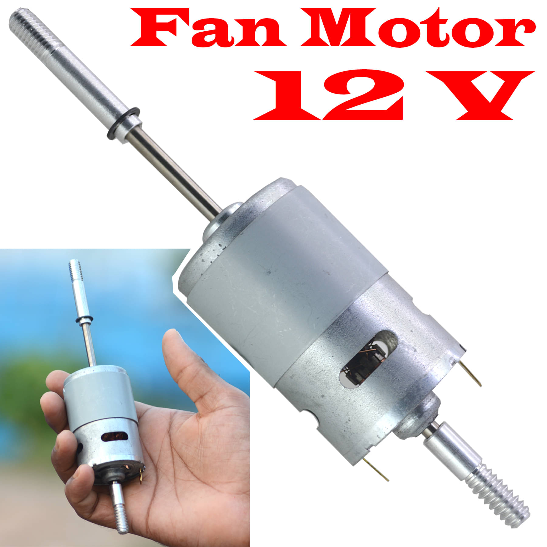 Big 2 Inch 12V High RPM Torque Brushed D.C. Big Strong Motor     			Big 2 Inch 12V High RPM Torque Brushed D.C. Big Strong Motor