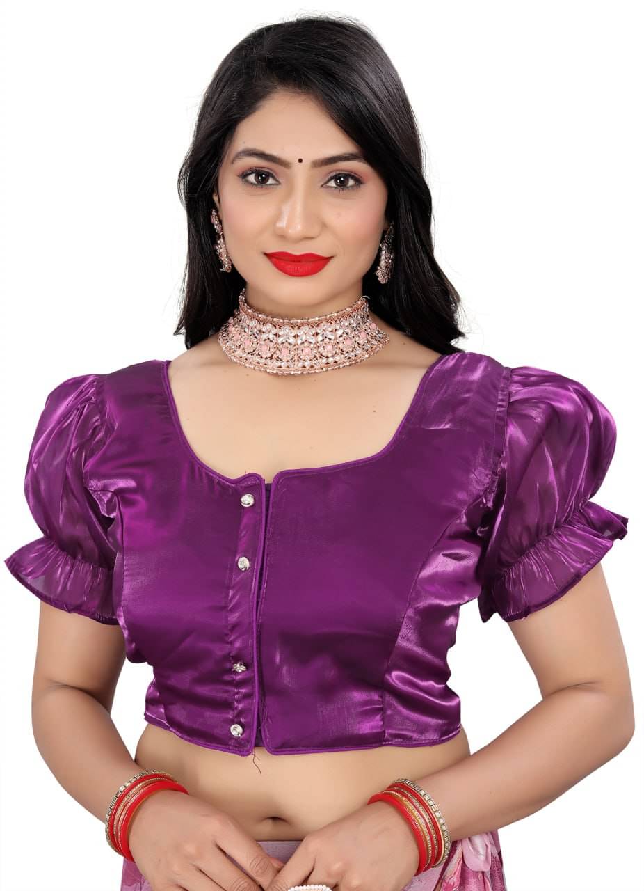 Bigbest Feb Silk Readymade with Pad V-Neck Women's Blouse ( Wine )     			Bigbest Feb Silk Readymade with Pad V-Neck Women's Blouse ( Wine )