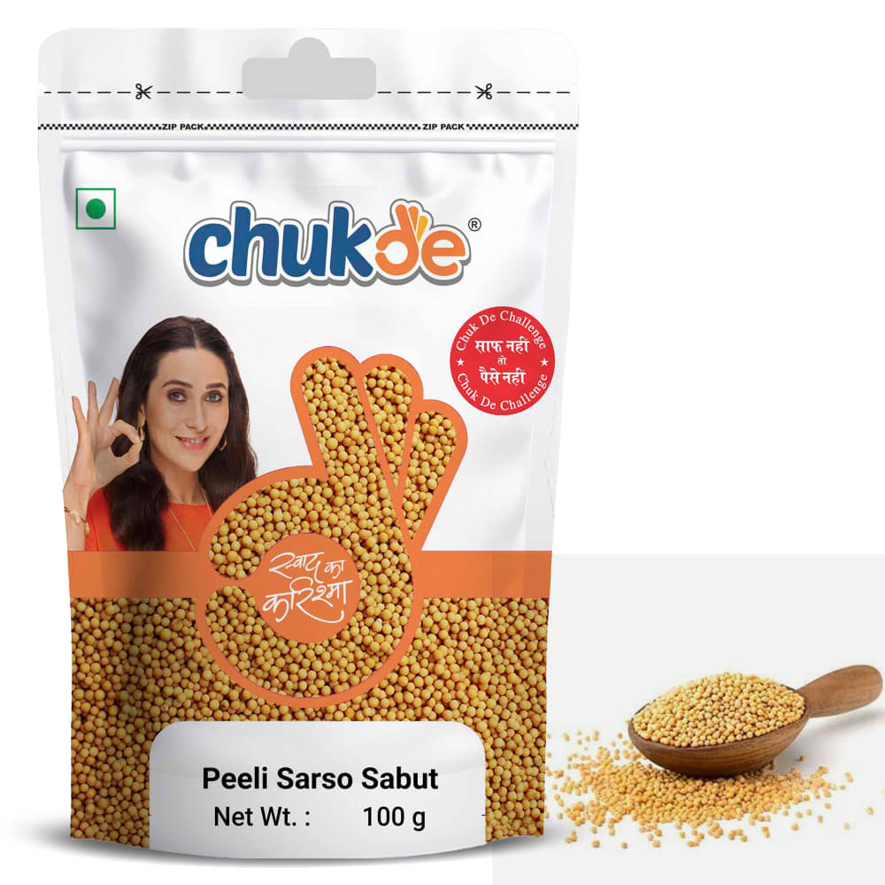 CHUKDE Peeli Sarso Sabut | Whole Yellow Mustard Seeds 100 gm Pack of 8     			CHUKDE Peeli Sarso Sabut | Whole Yellow Mustard Seeds 100 gm Pack of 8