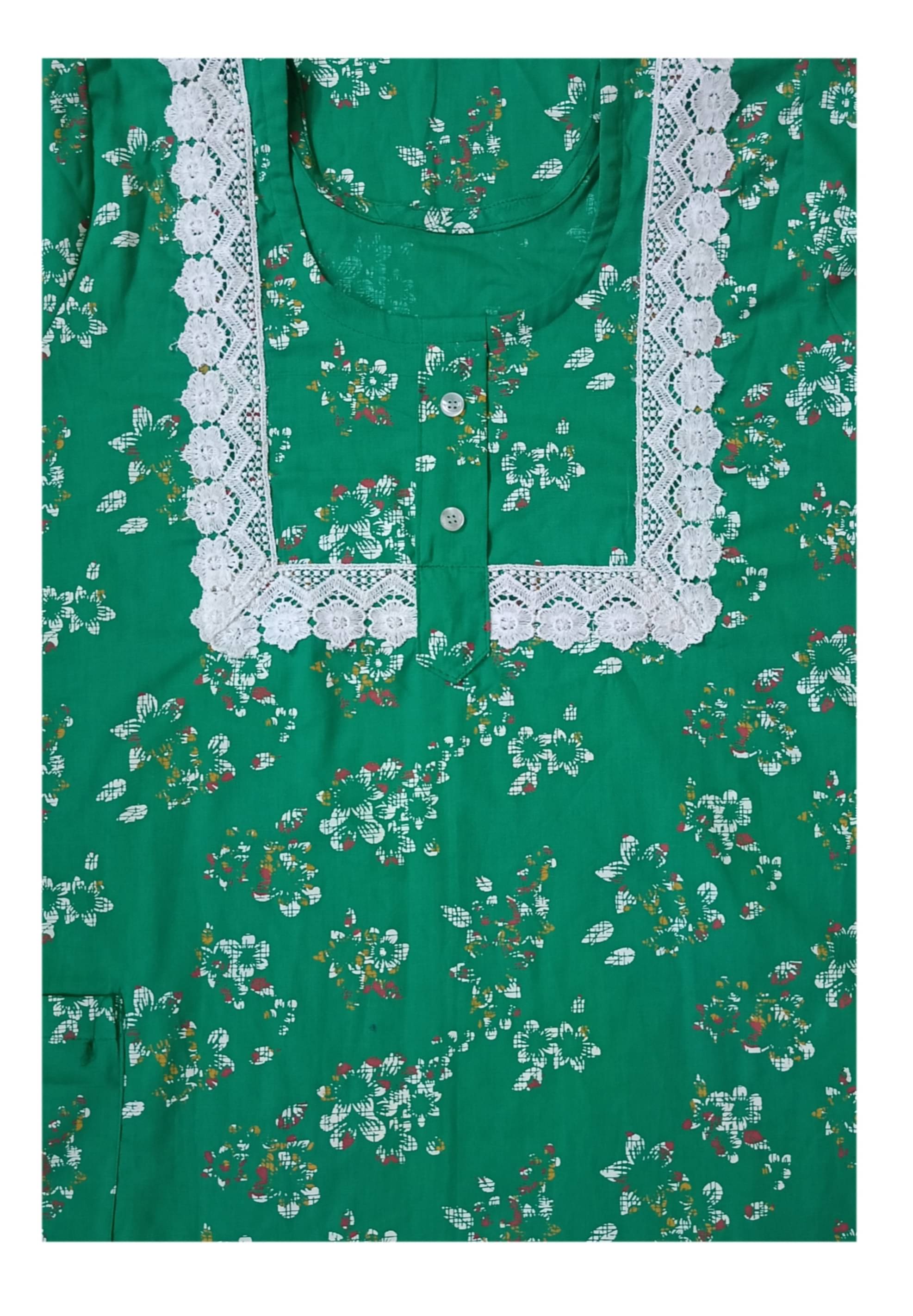     			DEVANSH TRENDS Cotton Printed Women Regular Nighty ( Green )