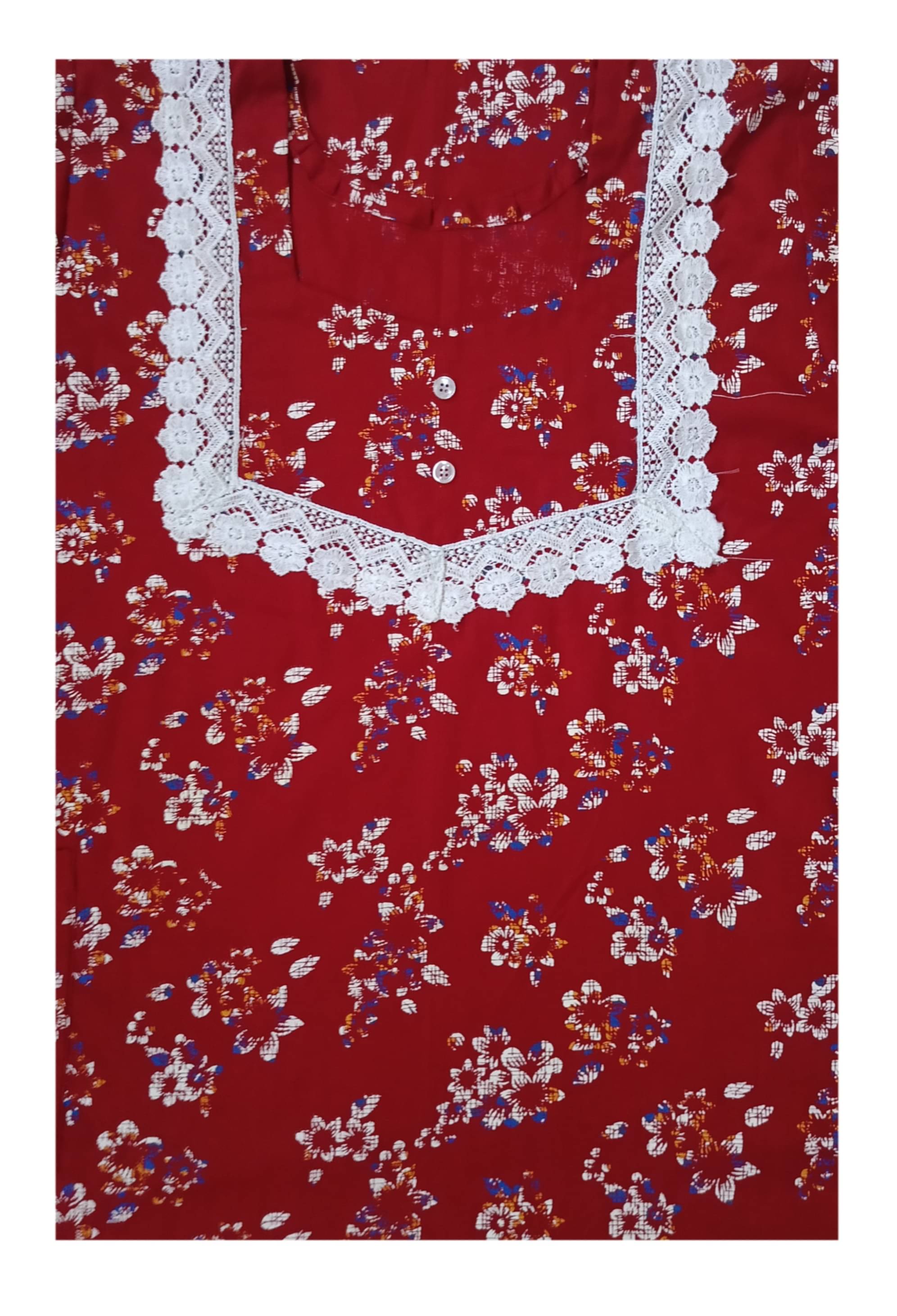     			DEVANSH TRENDS Cotton Printed Women Regular Nighty ( Red )