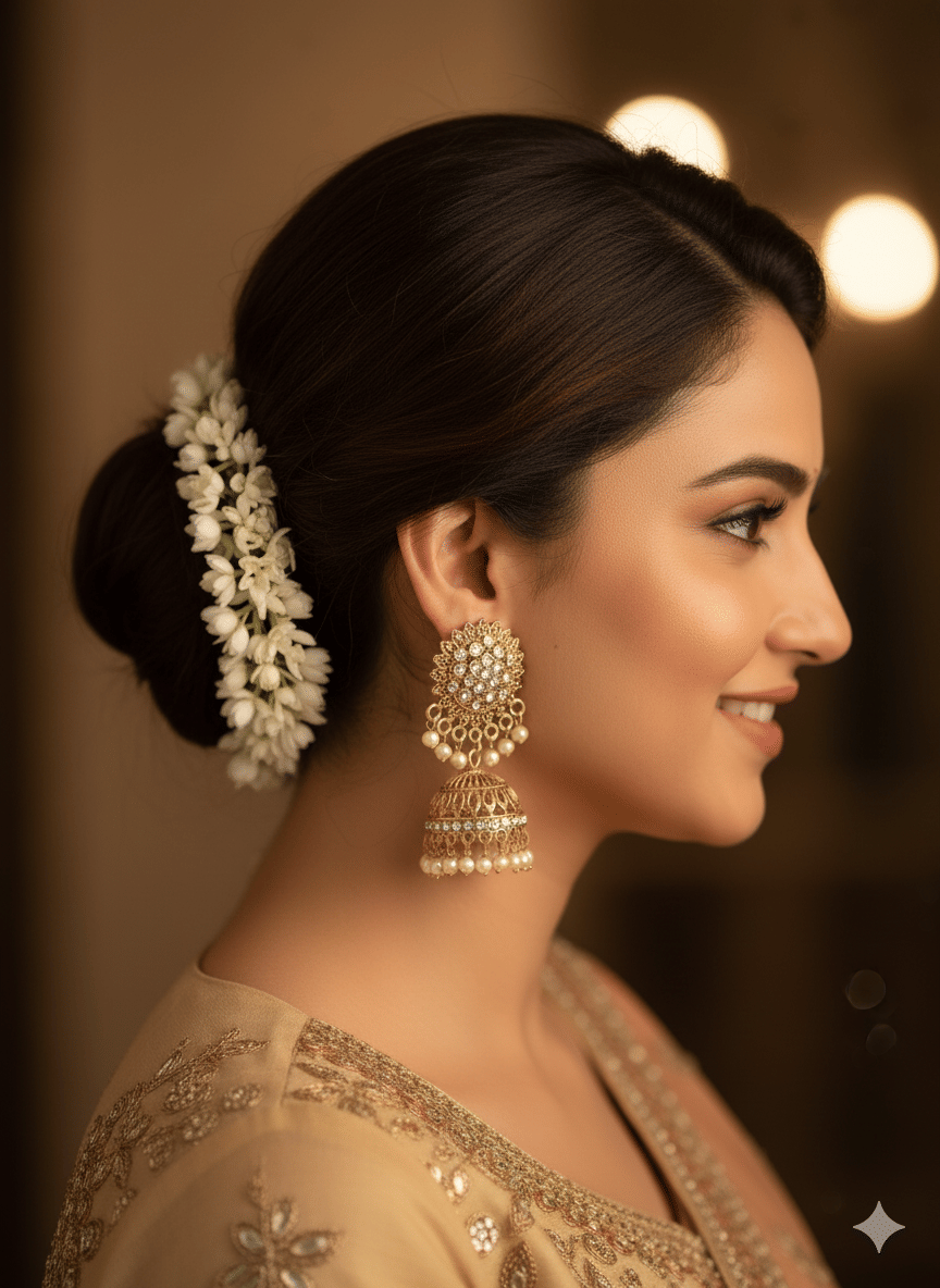     			Delhi Mini Mall Gold Jhumki Earrings ( Pack of 1 )