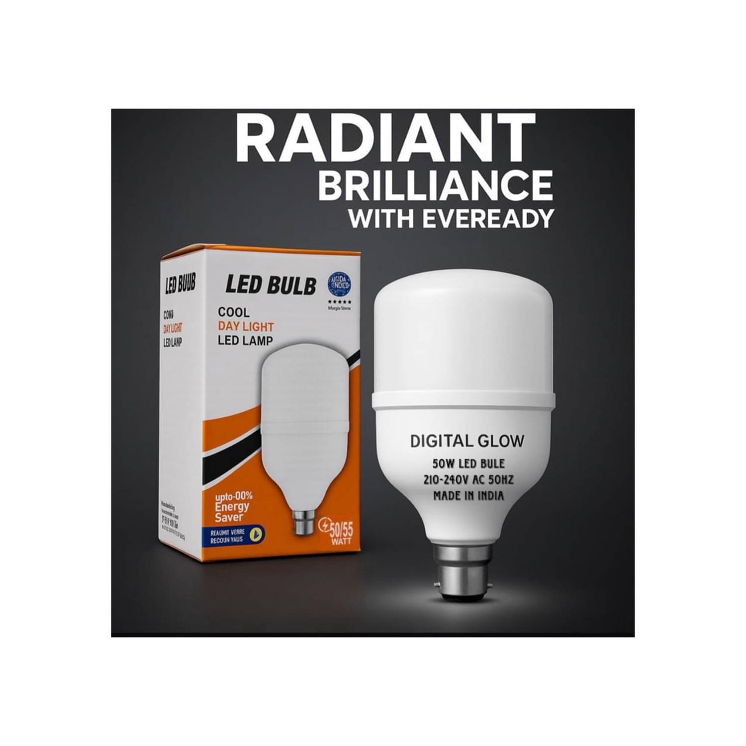 Digital glow 50W Cool Day Light LED Bulb ( Single Pack )     			Digital glow 50W Cool Day Light LED Bulb ( Single Pack )