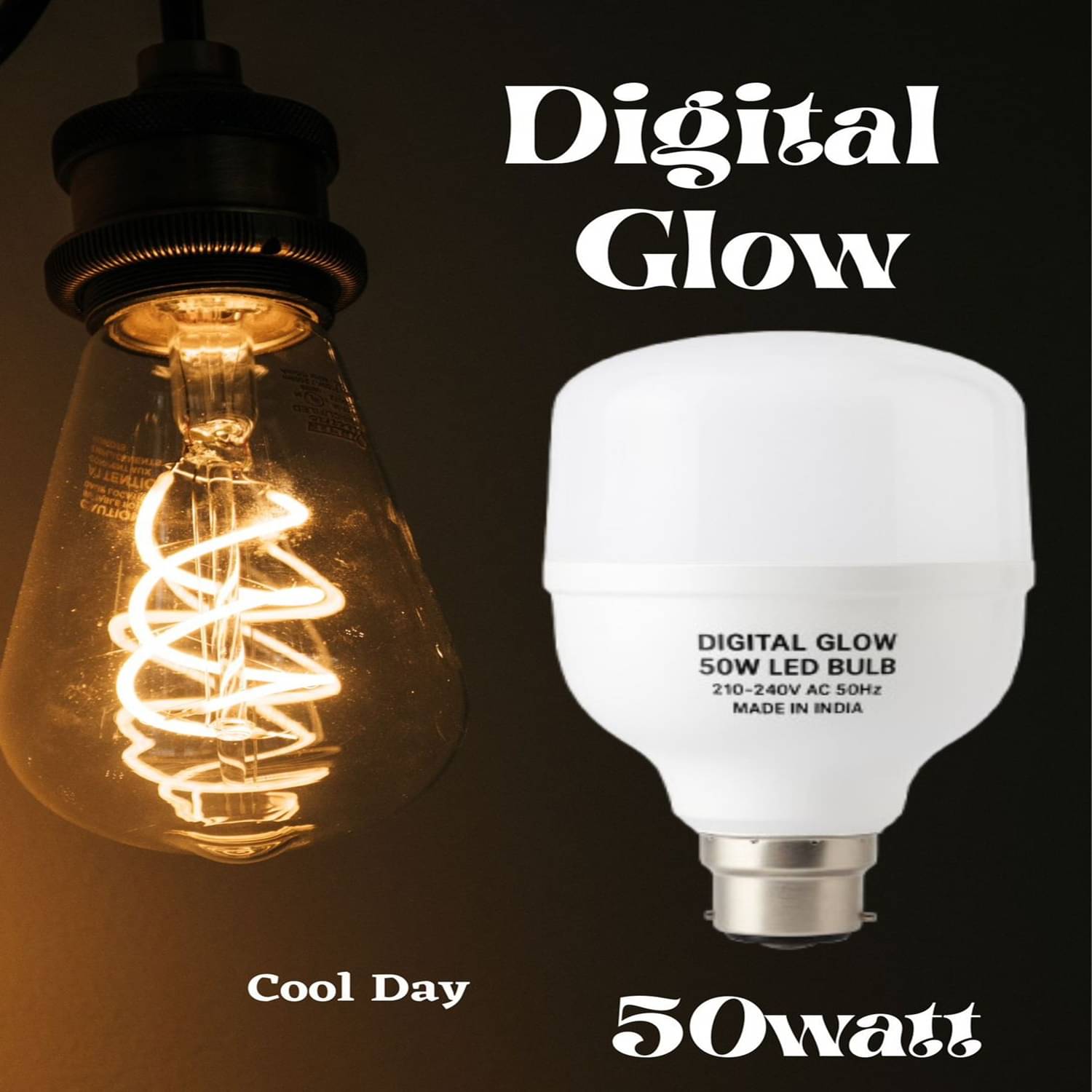 Digital glow 50W Cool Day Light LED Bulb ( Single Pack )     			Digital glow 50W Cool Day Light LED Bulb ( Single Pack )