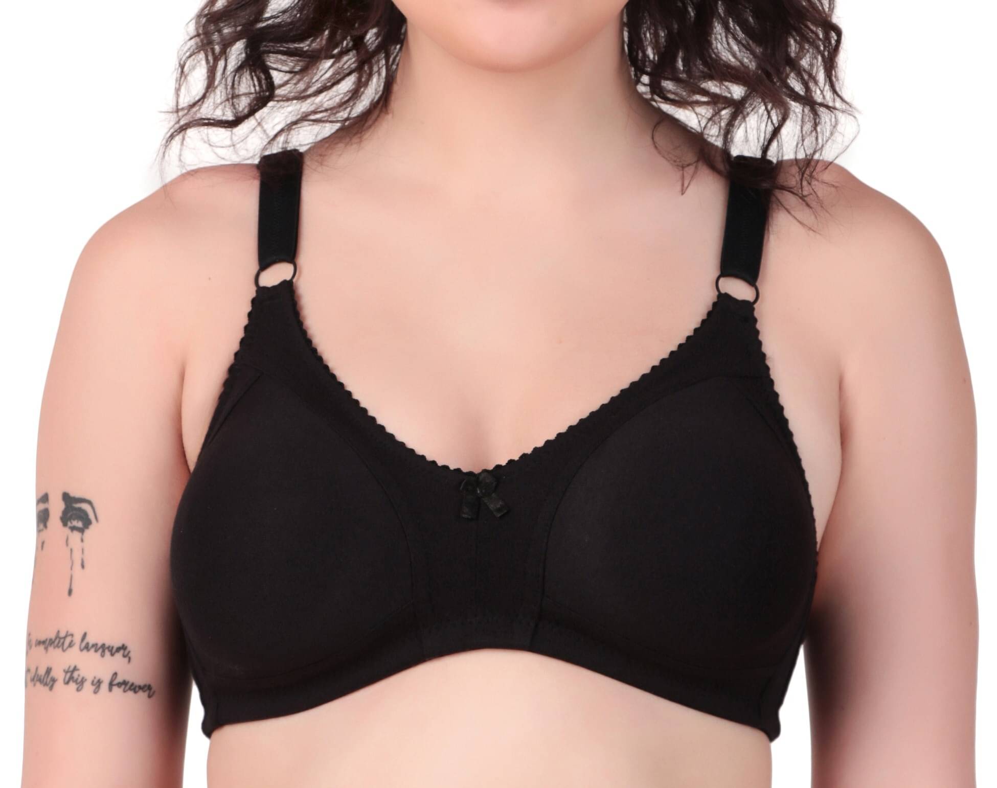     			Diksha Pack of 1 Cotton Blend Non Padded T-Shirt Bra For Women ( Black )