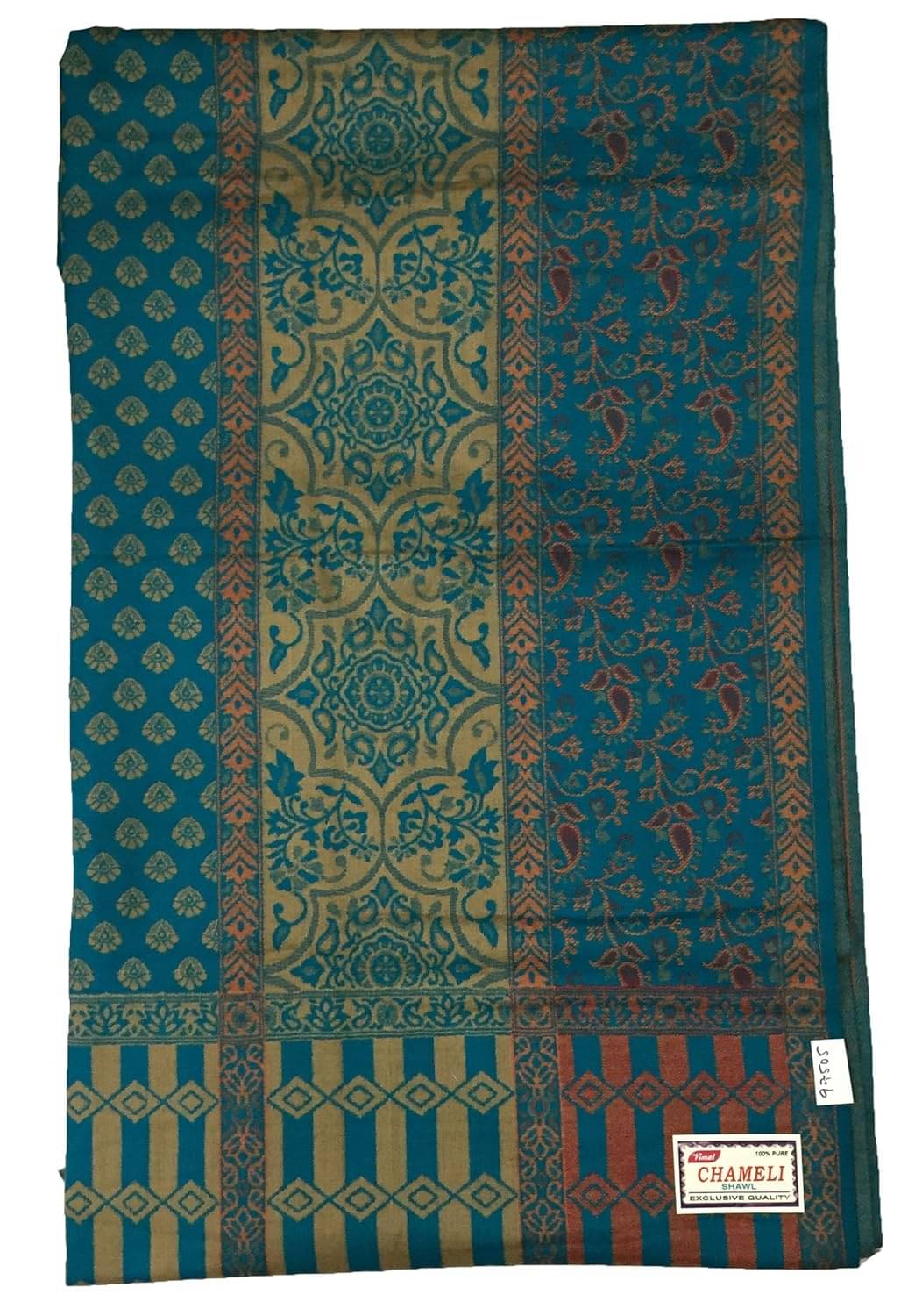 KASHMIRI Blue Embellished Shawl - ( Pack of 1 )     			KASHMIRI Blue Embellished Shawl - ( Pack of 1 )