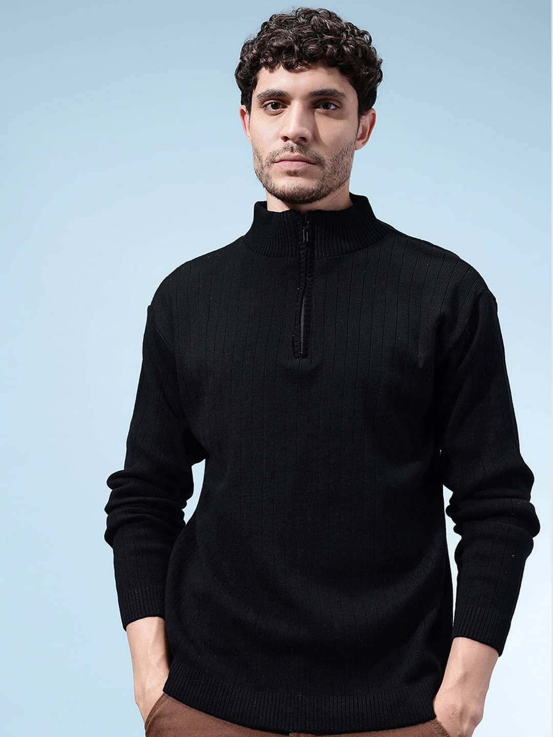 KASMA Acrylic High Neck Men's Full Sleeves Pullover Sweater - Black ( Pack of 1 )     			KASMA Acrylic High Neck Men's Full Sleeves Pullover Sweater - Black ( Pack of 1 )