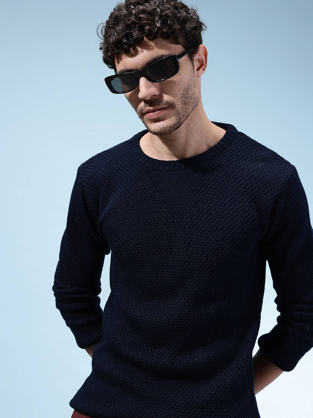 KASMA Acrylic Round Neck Men's Full Sleeves Pullover Sweater - Navy ( Pack of 1 )     			KASMA Acrylic Round Neck Men's Full Sleeves Pullover Sweater - Navy ( Pack of 1 )