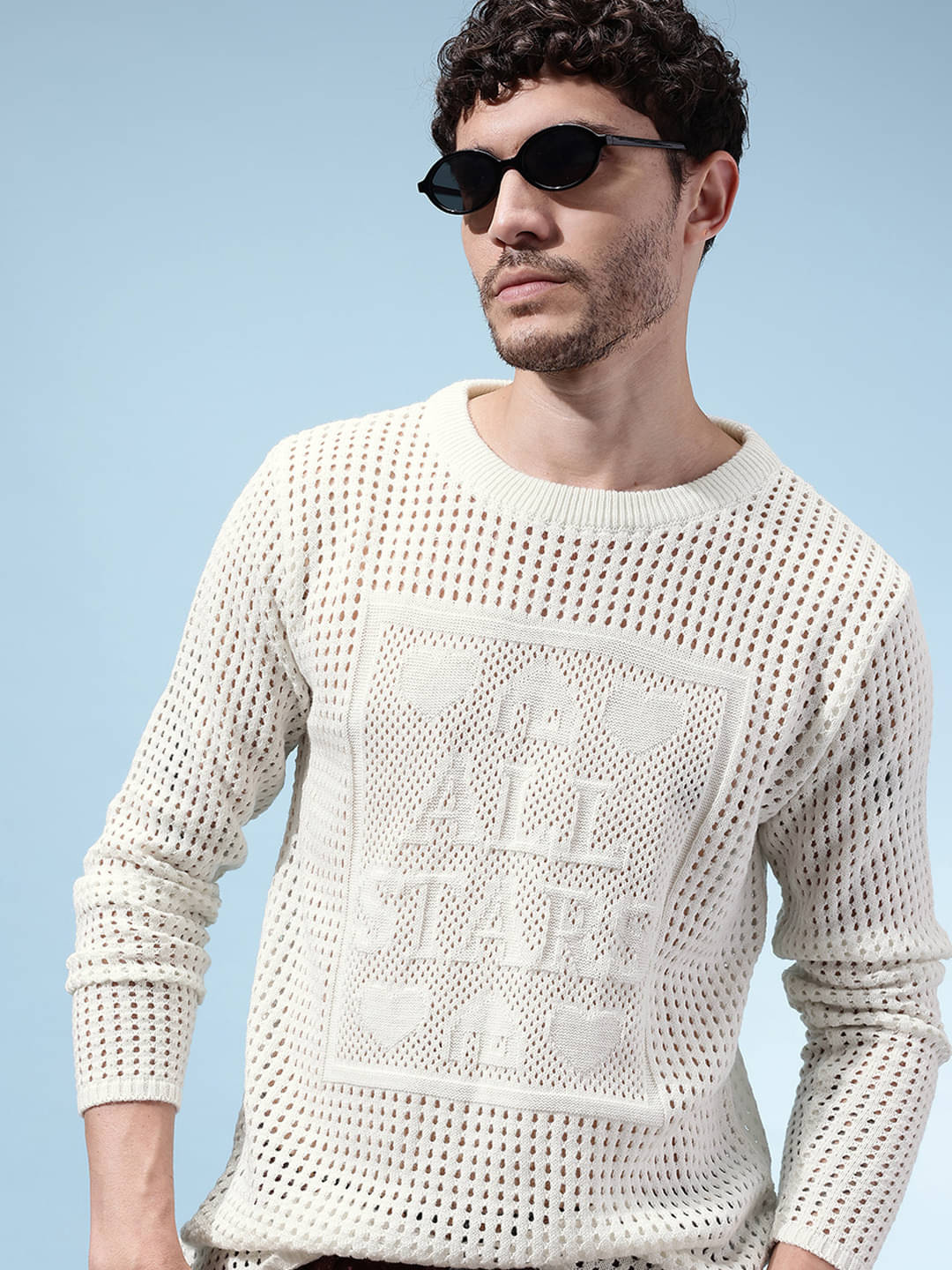 KASMA Acrylic Round Neck Men's Full Sleeves Pullover Sweater - White ( Pack of 1 )     			KASMA Acrylic Round Neck Men's Full Sleeves Pullover Sweater - White ( Pack of 1 )