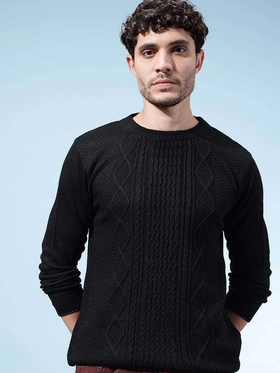 KASMA Acrylic Round Neck Men's Full Sleeves Pullover Sweater - Black ( Pack of 1 )     			KASMA Acrylic Round Neck Men's Full Sleeves Pullover Sweater - Black ( Pack of 1 )
