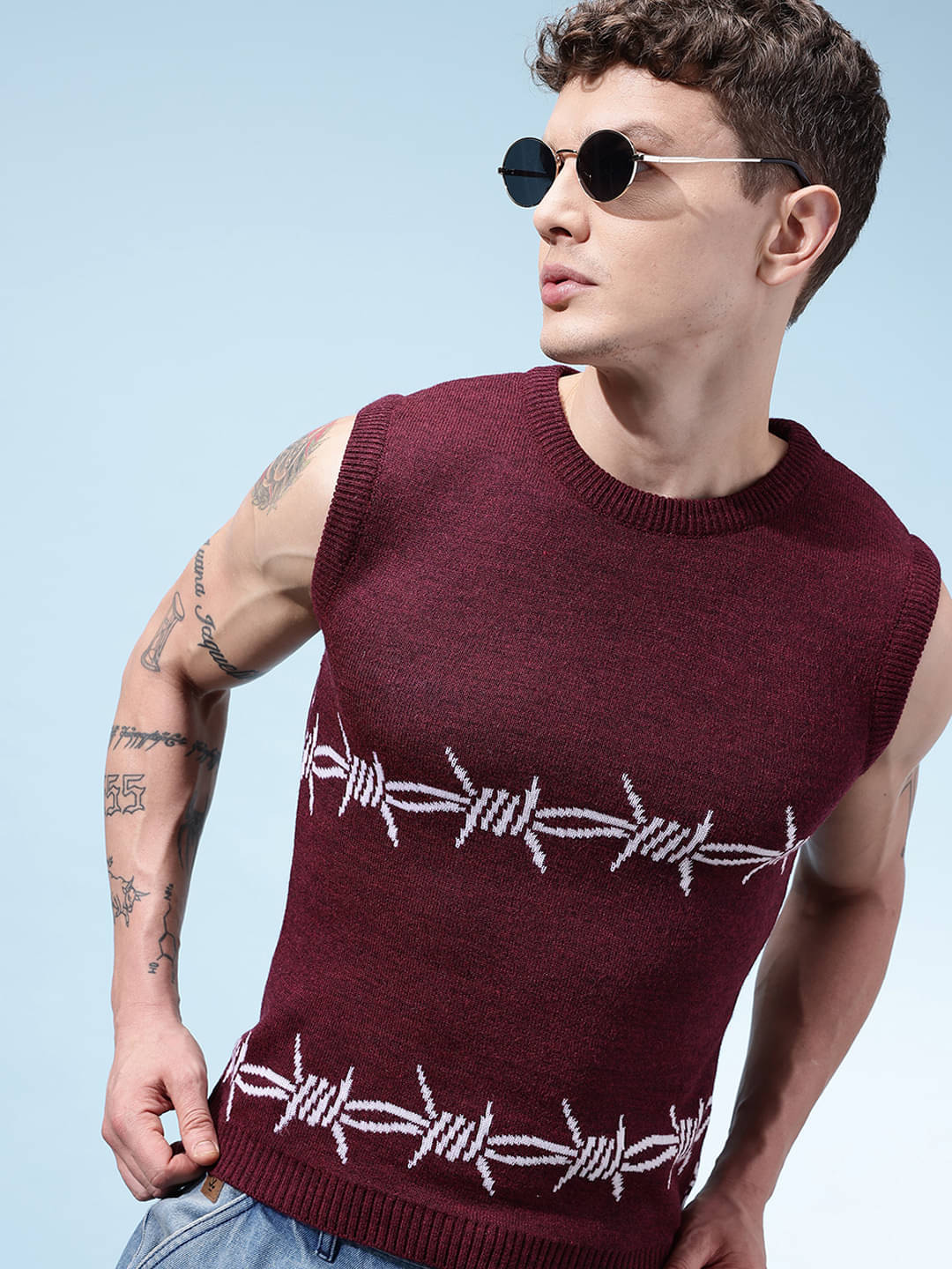 KASMA Acrylic Round Neck Men's Sleeveless Pullover Sweater - Maroon ( Pack of 1 )     			KASMA Acrylic Round Neck Men's Sleeveless Pullover Sweater - Maroon ( Pack of 1 )