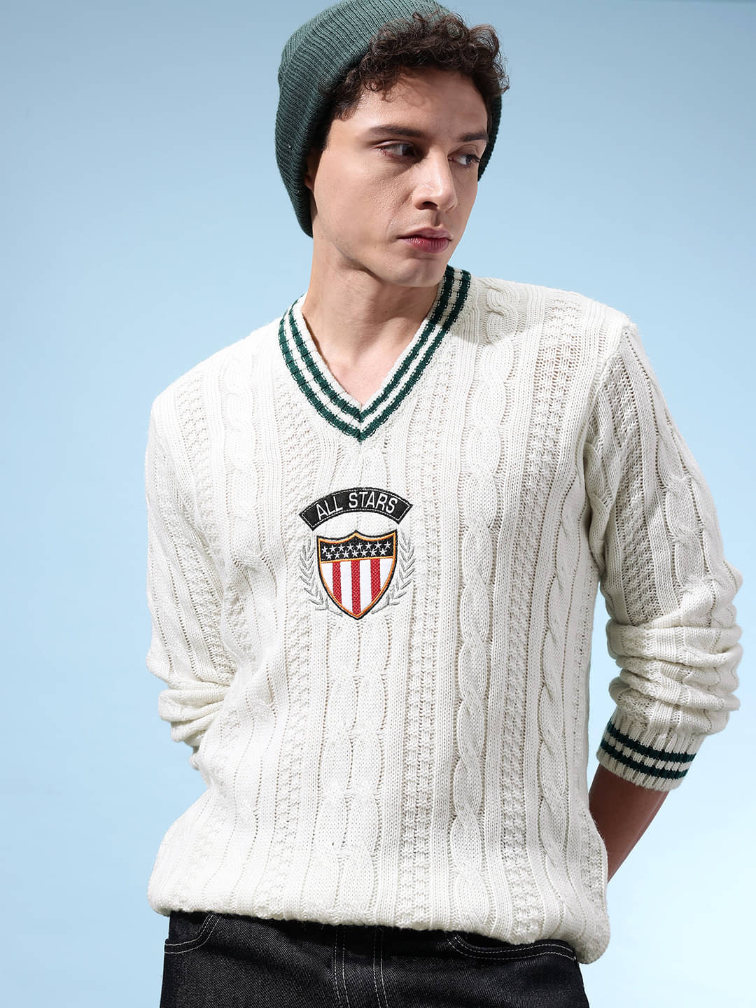 KASMA Acrylic V-Neck Men's Full Sleeves Pullover Sweater - Green ( Pack of 1 )     			KASMA Acrylic V-Neck Men's Full Sleeves Pullover Sweater - Green ( Pack of 1 )