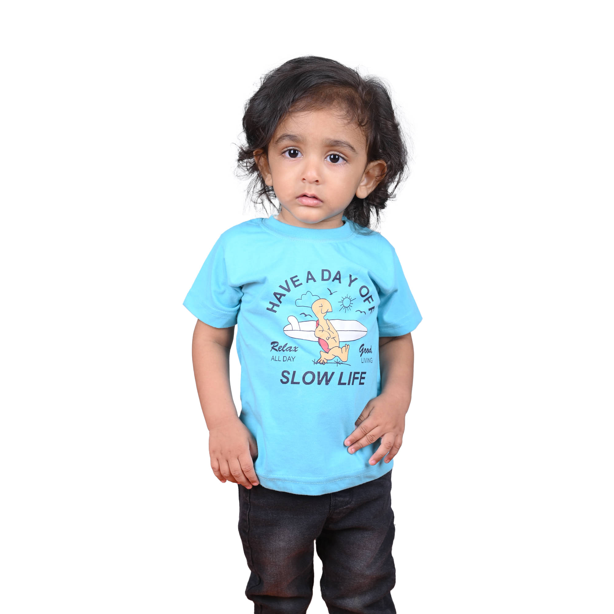     			Kidzee Kingdom Pack of 1 Baby Boys Cotton T-Shirt ( Light Blue )