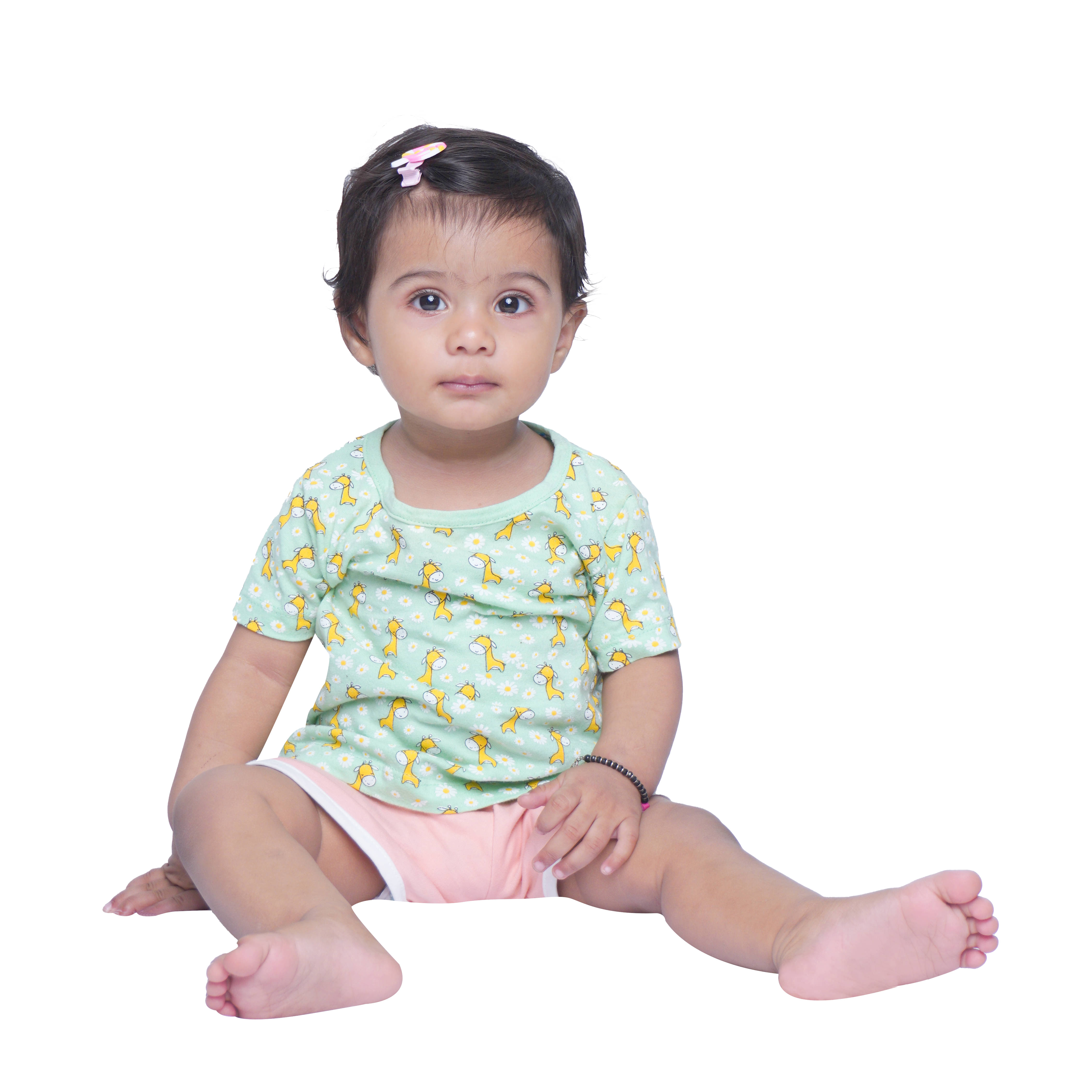     			Kidzee Kingdom Pack of 1 Baby Girls Cotton Top ( Sea Green )
