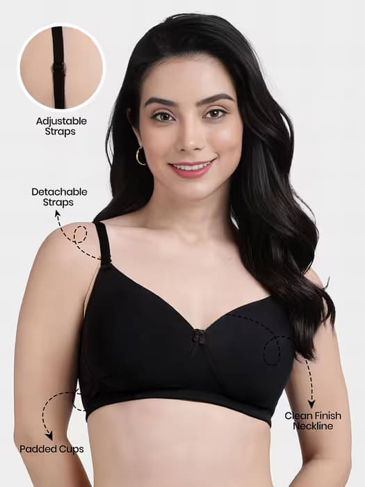KrishnaIndian Pack of 1 Lycra Lightly Padded Everyday Bra For Women ( Black )     			KrishnaIndian Pack of 1 Lycra Lightly Padded Everyday Bra For Women ( Black )
